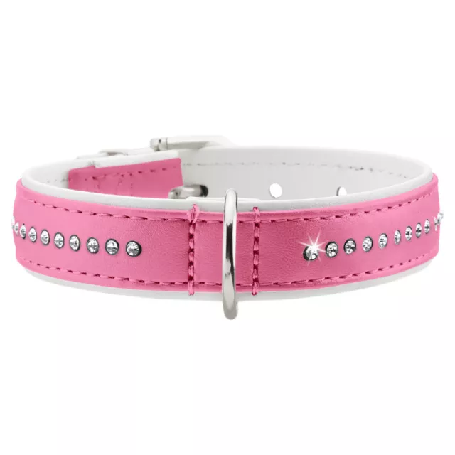 Hunter Smart Chiens Collier Moderne Luxe Rose / Blanc, Différentes Tailles, Neuf