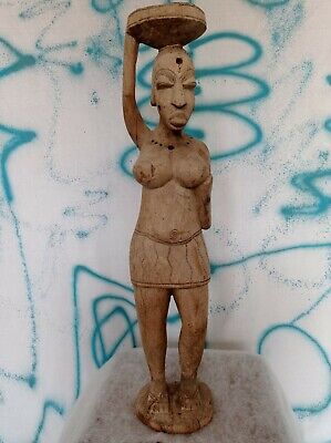 Woman Wood Sculpture ~ hand-carved, circa 19th-early 20th century ~ rare find.