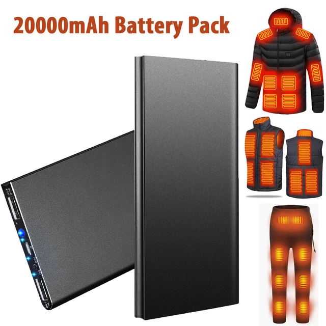 20000MAH BATTERY PACK for Heated Vest Jacket Pants Scarf USB Power Bank
