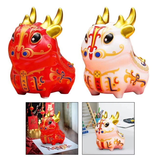 CHINESE NEW YEAR 2024 Dragon Figurine Ceramic Piggy Bank Souvenir