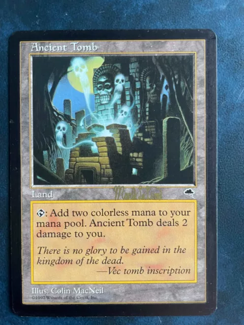 MTG Ancient Tomb (World Champions 1999) - Excellent with Inked edges