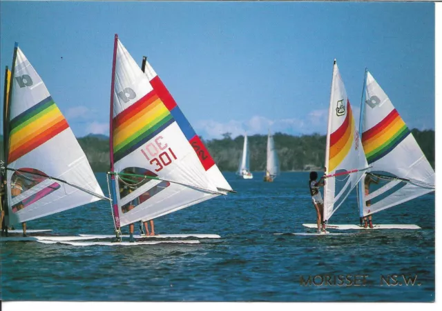 Murray Views Color Postcard, No. W510A, Sailboarding, New South Wales (C)