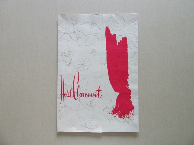 Vintage Hotel Claremont Menu -  San Francisco, CA - April 18, 1957, Scarce