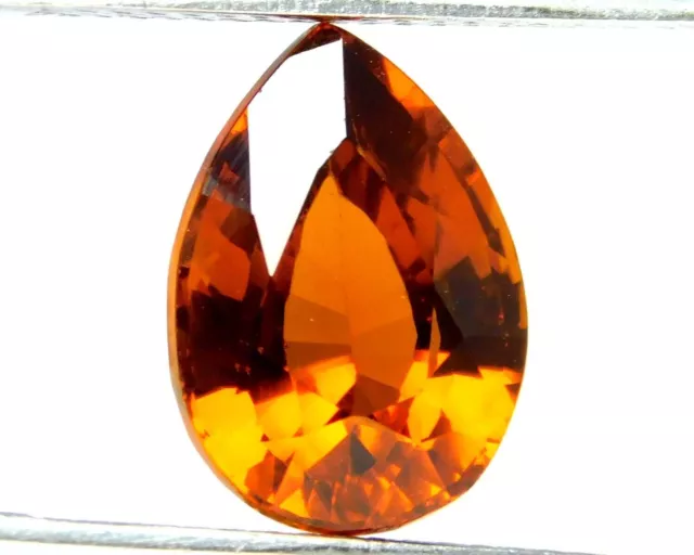 5.50 Ct Transparent Unheated Hessonite Garnet Pear Shape Loose Gemstone J282