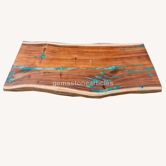 Wooden Acacia Resin Epoxy Dining Custom table Top Handmade Unique Furniture Déco