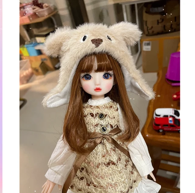 1/6 Kids Gift Full Set BJD Doll Cute Girl Ball Jointed Eyes Dress Makeup