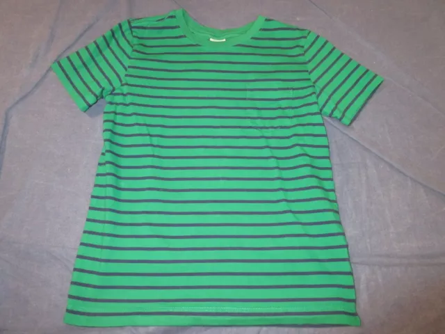 Boys HANNA ANDERSSON Pima Cotton Tee Shirt - Sz 140 or 10 - Green/Blue STRIPED