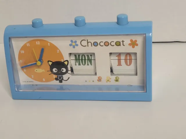 Vintage Sanrio Chococat Flip Calendar & Alarm Clock Blue - 2006