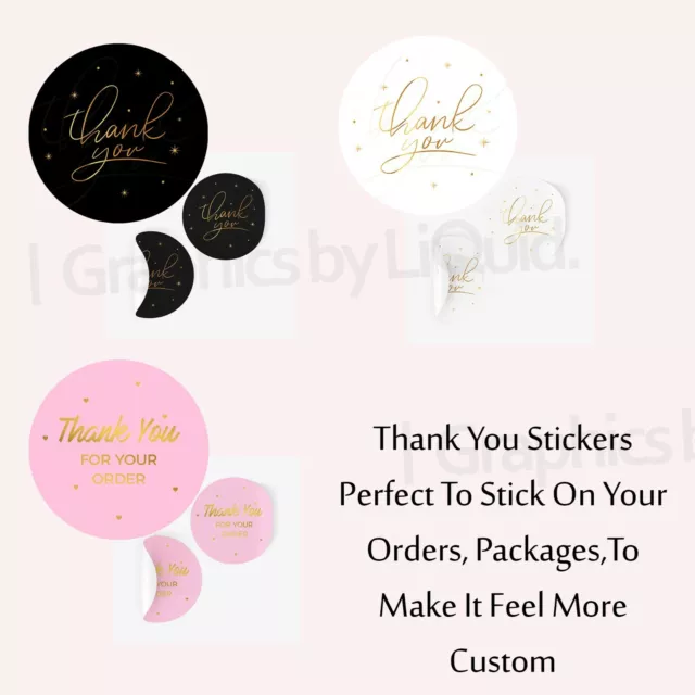 Thank You Personalised Business Name Stickers Seals Your Logo Labels Address