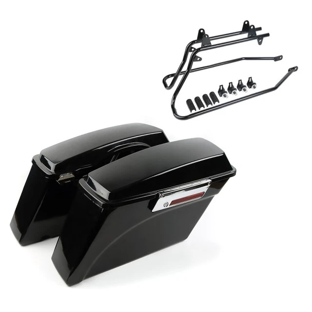 Hard Saddlebag Set for Harley Dyna 08-17 Craftride with side case Supports