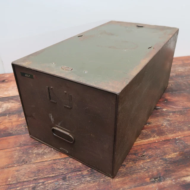 VINTAGE INDUSTRIAL METAL Stackable File Record Files Inc