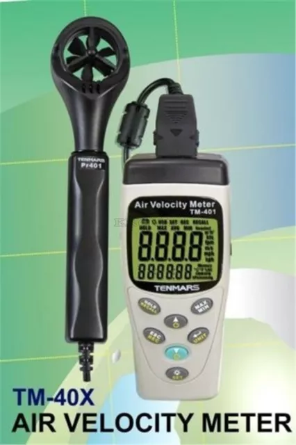 Tenmars TM-401 Air Velocity Meter Airspeed Anemoscope Anemometer -20~60ºC sx