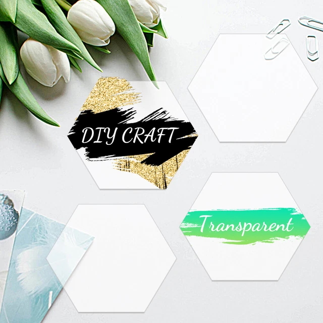 For Craft With Protective Paper Acrylic Board DIY Hexagon Shape Flashlight Lens
