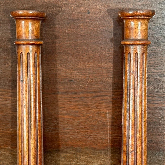 Pair of French Antique Renaissance Revival Walnut Wood Pillars/Posts/Ballusters 3