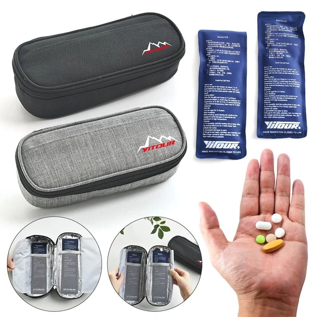Enfriador de bolsillo para diabéticos Medicla bolsa de enfriamiento de insulina protectora de píldoras estuche de viaje
