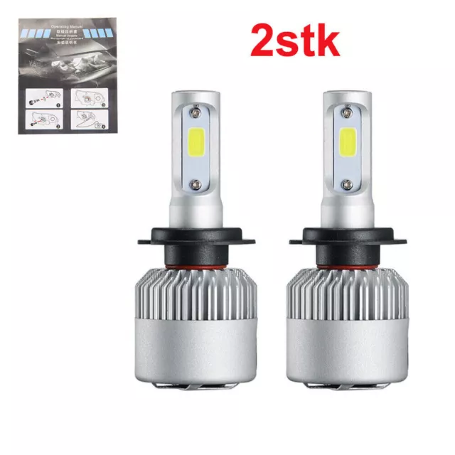 2X Faros LED H7 Bombillas Lámparas Luz de cruce Xenón Halógeno 80W 8000LM 2