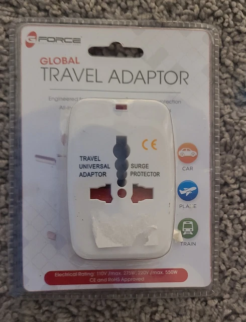 G Force Travel Adapter, All-In-1 Unit,Includes 4 Most Common Plug Configurations