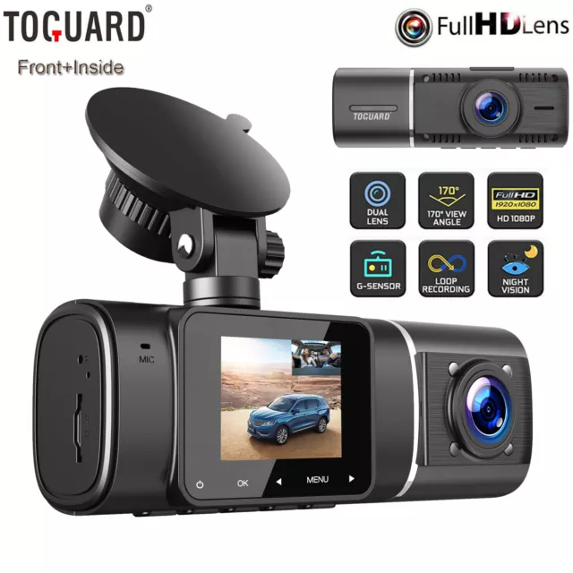 TOGUARD FHD 1080P Dash Cam Auto Kamera IR Nachtsicht 310°Park Monitor DVR kamera