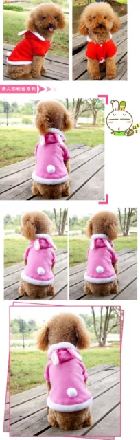 Dog Cat Outfit Christmas Gift Cute Clothes Little Rabbit Costume Pet Fancy Dress 2