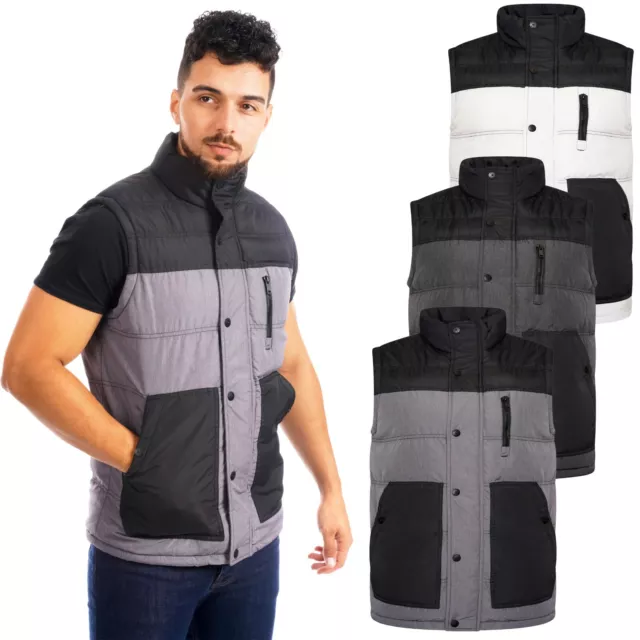Mens Body Warmer Quilted Padded Gilet Zip Up Vest Sleeveless Jacket Coat Work