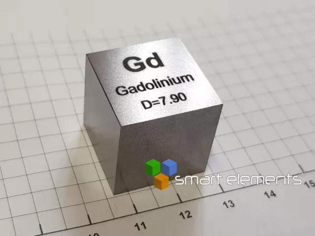 Big Gadolinium metal precision density cube 10 cm3 - 79g