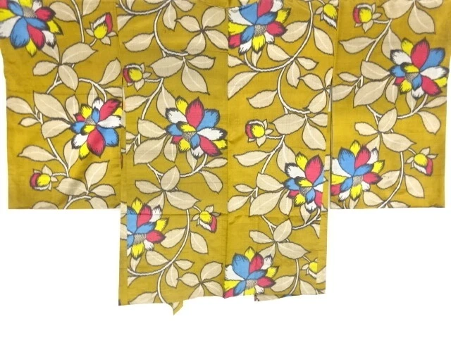 42116# Japanese Kimono / Antique Haori /Meisen / Woven Floral Plants