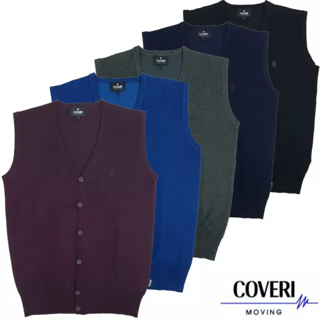 Maglione Uomo Pullover Gilet Smanicato Senza Maniche Aperto con Bottoni Elegante