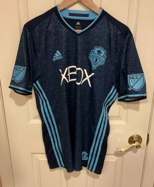 Seattle Sounders FC 2014/2015 Osvaldo Alonso Third Soccer Jersey Pacific Blue Lg