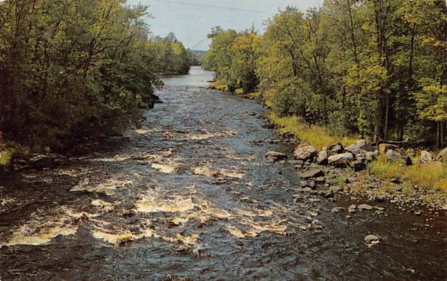 Spooner WI Wisconsin Stream Rapid Waters Trout Fishing Vtg 1960s Postcard K4