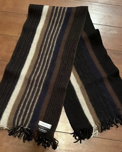 Striped Wool Scarf 100% Virgin Wool Paul Smith  Made In Germany Vintage MSRP145$