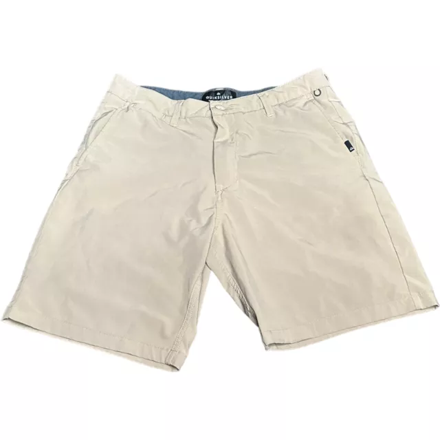 Quicksilver Amphibian Shorts Tan Hybrid Board Men’s Size 31 Khaki Swim Beach