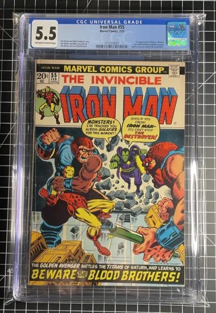 Iron Man #55 CGC 5.5 1973 1st App of Thanos, Drax The Destroyer! Bronze Key!