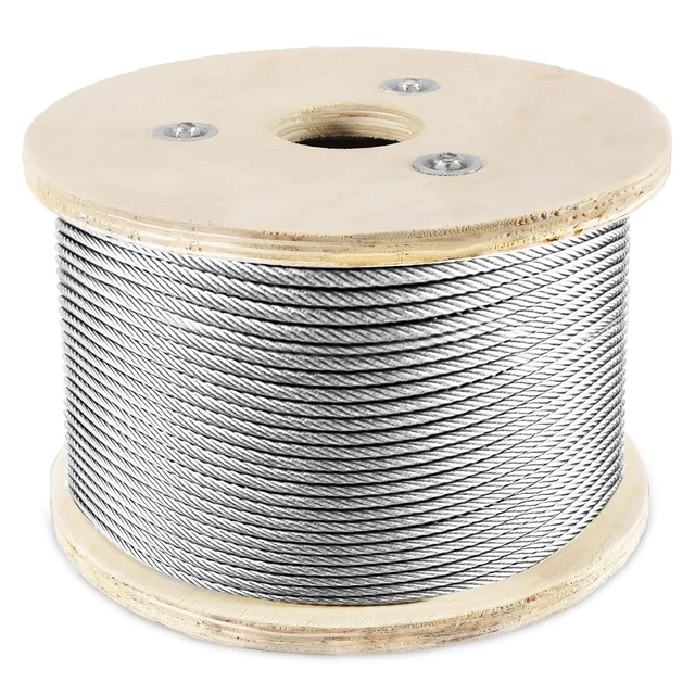 WAYSKA Stainless Steel Cable 3/16 Inch, 500 FT Stainless Steel Wire Rope, 7 x 19