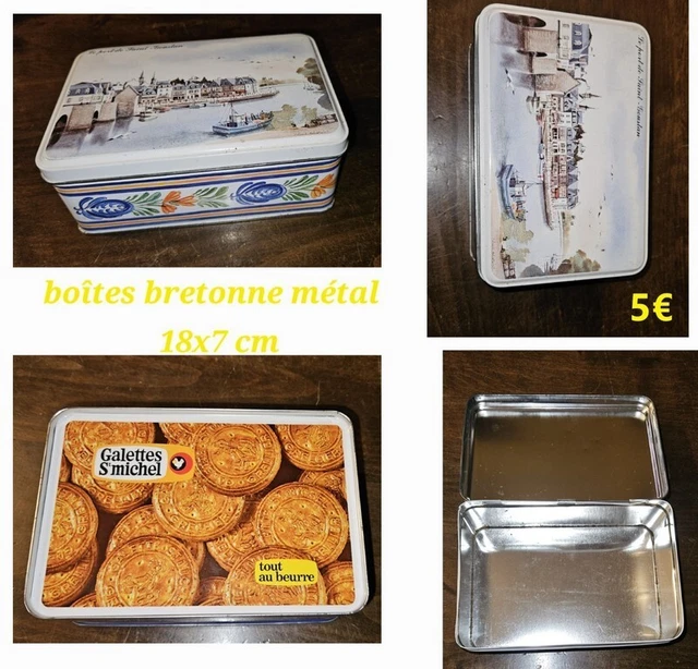 Ancienne Boîte Publicitaire Biscuits Grellier St Michel – Métal – Années 1920 – France