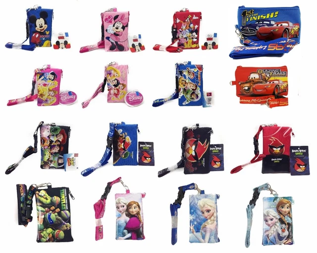 DISNEY KEYCHAIN LANYARD Fastpass ID Ticket Holders with Detachable Coin