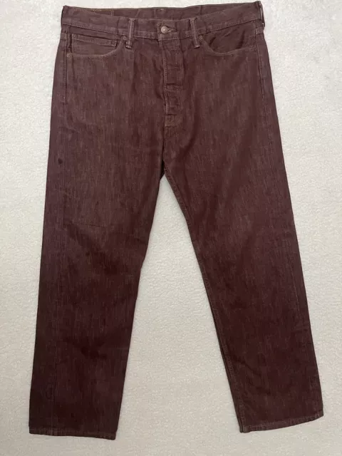 LEVIS Mens Jeans 36x32 Burgundy 562 Button Fly  Regular Fit Straight Leg Pants