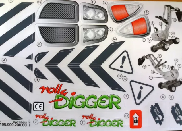 Rolly Toys Aufkleber Sticker Set rolly Digger