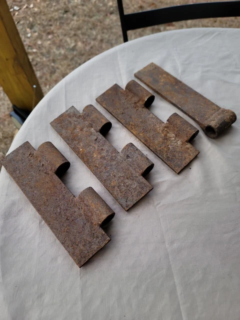 Antique Metal Heavy Duty Barn Door Hinges 8 Inches In Lentgh 4 Total.