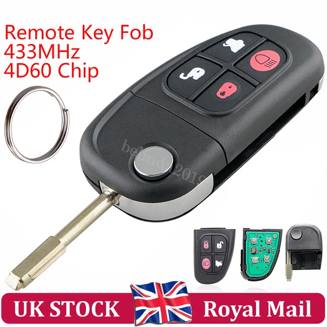 433 MHZ KEY CIRCUIT BOARD FIT JAGUAR X TYPE XJ XJR 4 BUTTON FLIP