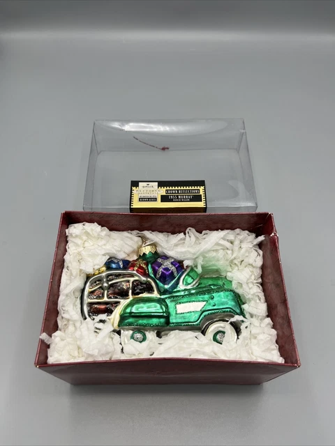 1999 HALLMARK KEEPSAKE ORNAMENT 1955 MURRAY RANCH WAGON BLOWN GLASS w/ Box