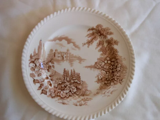 Assiette plate en céramique Johnson Bros  Castle on the lake  ENGLAND