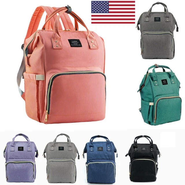 LAND Mommy Diaper Bag Baby Nappy Backpack With Stroller Hook Shoulder Handbag