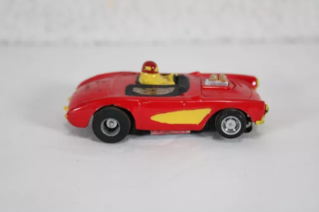 Vintage 57 Chevy Corvette Slot Car Red Yellow Race Car Aurora Afx Missing Parts