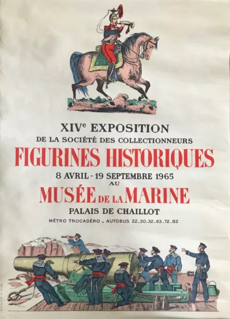 Affiche Figurines Historiques Mussee De La Marine 1965 French Poster