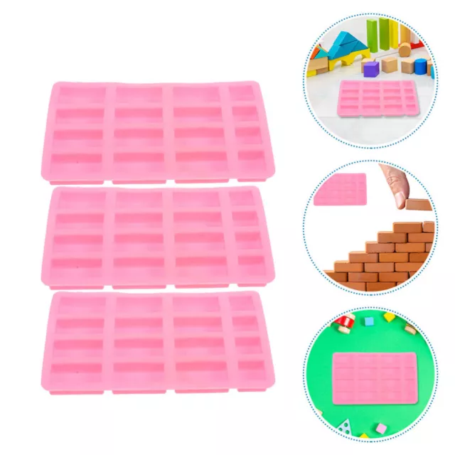 3 Pcs Stampo Per Barrette Di Cioccolato Mini Mattoni Silicone Piastrelle