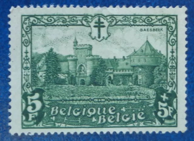 Belgique neuf, n°314, 5F + 5F chateau de Gaesbeeck, 1930