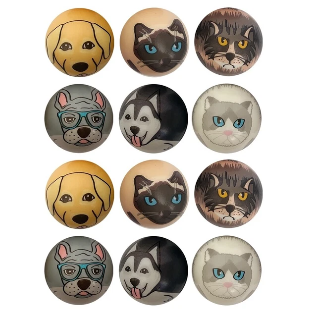 12 pz 6,3 cm cartoni animati palla in schiuma per cani da spremere palla da stress per bambini adulti U9S3