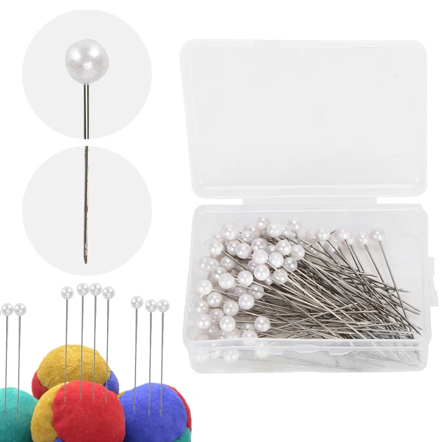 100x Pearl Pins Round Head Fixing Positioning Needles Straight Sewing Decoration
