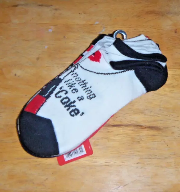 Coca-Cola 5 Pair Pack of No-Show Socks Women's Size 9-11 Shoe Size 4-10 NWT