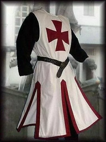 Templar Tabbard Renaissance Cosplay Túnica sin mangas medieval Traje de abrigo 3